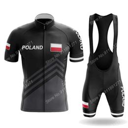 Cycling Jersey New Team Poland 2024 Set Summer Mens Clothing Road Bike Shirts Suit Bicycle Bib Shorts MTB Ropa Maillot L2405