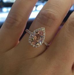 Luxury Womens Wedding Ring Fashion Simulated Diamond Gemstone Engagement Rings For Women Jewelry8749386