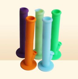 DHL silicon water pipes nine Colours for choice glass bongs pipe silicone bubbler bong5148091