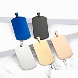 Dog Tag Id Card 50X28Mm Aluminum Alloy Blank Army Tags Pet Men Pendants With Anodized Surface Drop Delivery Home Garden Supplies Ot0Ta