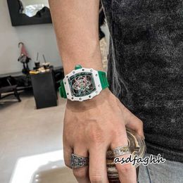 Rm Wrist Watch Luxury Designer Watch Tourbillon Movement Wine Barrel Titanium Case High Quality Swiss Top Chronograph WI4A