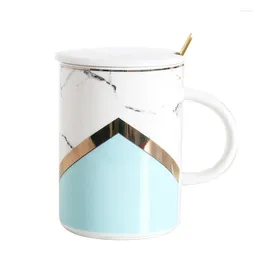 Mugs Golden Handle Mug Hand-painted Gold Marble Breakfast Cups Drinkware Morning Milk Coffee Tea