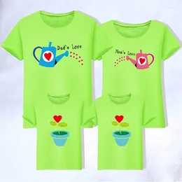 Women's Polos 1 Piece Family Cultivate Love Summer Short-sleeve T-shirt Outfits For Clothing Look Father Son Mom Matching