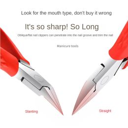 1Pcs Toenail Clippers Straight Slash Blade For Thick Ingrown Hard Nail Nipper Trimmer Rubber Handle Pedicure Manicure Tool