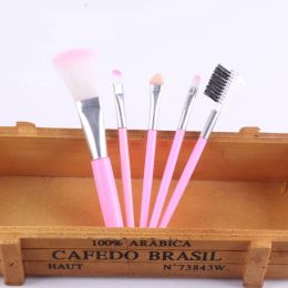 5Pcs Professional Black Eyebrow Inclined Flat Angled Brush Makeup Tool Wooden Pole Eyeliner Eyeshadow Eye Brow Women Cosmetic