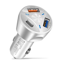 20W USB Type C Car Charger 3A Quick Charge QC3.0 Car Phone Charger For iPhone 15 14 Samsung s24 Pixel LG Phone Adapters