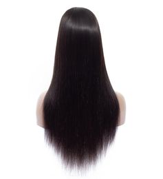 Brazilian Human Hair Wigs Virgin Straight Hair Middle Part 4x4 Lace Front Wig with Bangs for Black Women 180 Density Glueless Nat3451470