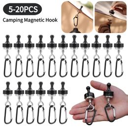 520PCS Strong Magnetic Hooks Multipurpose Outdoor Tent Camping Light Hook Magnet Bearing Hanger D Type Mountaineering Buckle 240531