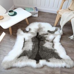 Carpets Animal Faux Reindeer Fur Carpet Rug Plush Chair Cushion Sofa Cover Imitation Leather Christmas Gift