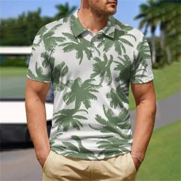 Summer Mens Tshirt Short Sleeve 3D Printed Polo Shirt Plaid Pattern Man Buttonup Clothing Street Casual TShirt 240530