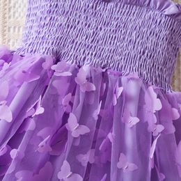 2024 Girls Summer Sweet Princess Dress 2-6Y Kids Birthday Party Ball Gowns Clothes for Children Mesh Chiffon Cake Layers Outfits