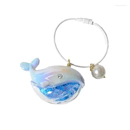 Keychains Colourful Animal Whale Keychain Small Resin Blue Keyring Pendant Ornament For School Bag Cell Phone Cute Wallet Decoration