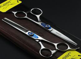 315 60039039 175cm Brand Jason TOP GRADE Hairdressing Scissors 440C Professional Barbers Cutting Scissors Thinning Shears3794796