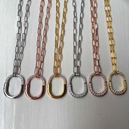 Designer New Brand LOCK Series Kai Yun Lock Sterling Silver 18k Rose Gold Half Diamond Full Buckle High Grade Necklace