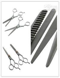 1set Regular Hairdressing Hair salon Cutting Thinning Silver Shears Stainless steel Scissors Set Tool4877921