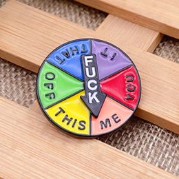 Turntable Lapel Pin with Rotating Arrows Wheel of Fortune Pin Colourful Creative Novelty for Clothing Backpack Hat Decoration