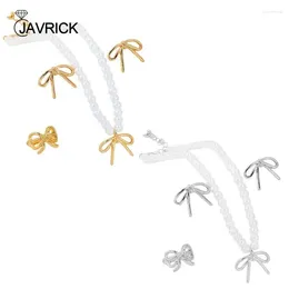 Necklace Earrings Set Delicate Bowknot Accessories Sophisticated Neckchains Rings Jewellery