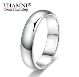 YHAMNI Lose Money Promotion Real Pure White Gold Rings For Women and Men With 18KGP Stamp 5mm Top Quality Gold Colour Ring Jewellery 1214539