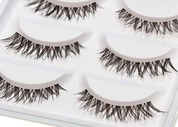 Crisscross False Eyelashes Natural Transparent Plastic eye lashes Beauty Makeup Mini Half Corner Black 5 Pairs Cosmetics Tools7099098