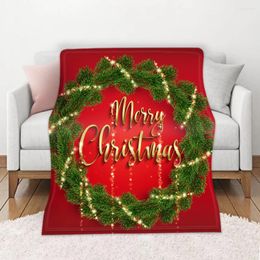 Blankets Merry Christmas Throw Blanket Happy Year Gifts Flannel Fleece Soft Plush Warm Winter Cabin Bedding 59x86 Inch