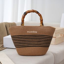 Mode Straw Woven Bag For Women's Beach Bag Designer Luxury Mini Shoulder Bag Retro Kvinnors högkvalitativa handväska Mångsidig stor kapacitet Women's Bag