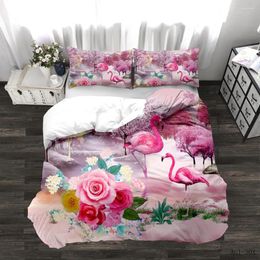 Bedding Sets Pink Style Flowers Couple Gift Microfiber 1PC Duvet Cover With 1/2PC Pillowcases Drop Responsibility