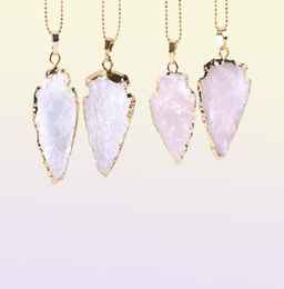 whole Crystal Natural Stone Pendant Necklace Arrow Healing Crystal Necklace For Women 2020 necklace65440699491198
