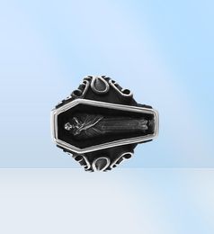 Stereoscopic Coffin Egyptian Mummy Ring Stainless Steel Jewelry Vintage Mummy Biker Mens Ring Whole 878B7201842