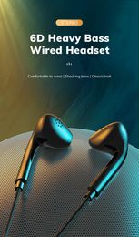 TOPK F20 inear wired Earphones 35mm Inline type stereo with microphone subwoofer mobile phone computer tablet laptop universal 1654317