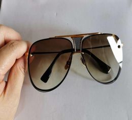 Classic Pilot Sunglasse 2082 Matte Black Gold Brown Gradient Lenses Mens Rimless Sunglasses New with Box3616320