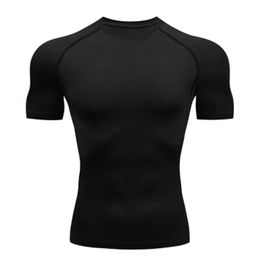 Compression T Shirt Men Summer Sportswear Running Tshirt Elastic Quick Dry Sport Tops Tee Athletic Gym Workout Shirts 240524