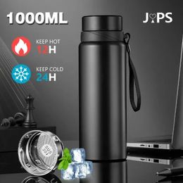 1L Thermal Water Bottle Keep Cold and Thermos for Tea Coffee Vacuum Flasks Stainless Steel 240529