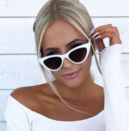 New Fashion White Small Frame Sunglasses Personlity Designer Cute Women Trend Sun Glasses Cat Eye Shades For Women Sexy Oculos4305331