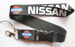Whole 10 pcs Popular NISSAN car logo Mobile phone Lanyard Removable Key Chains Badge Pendant Party Gift Favours C0459697349