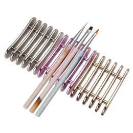 Acrylic Nail Brush Holder Painting Pen Rest Stand Display Showing Shelf Nail Art Liner Brush For Professionals Manicure Tools