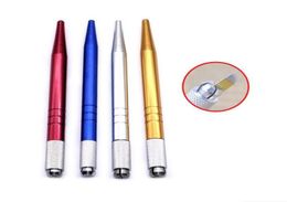 DHL 100Pcs Silver Brand Alloy Professional Permanent Makeup Manual Pen 3D Eyebrow Embroidery Handmade Tattoo MicroBlading Pen8300927