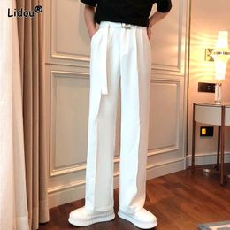 Mens Clothing Spring Summer Thin Loose Zipper Casual Fashion Man Korean Comfortable Solid Color Pockets Handsome Pants 240531