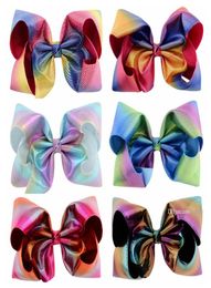 8 inch baby bow barrettes Cute hair bows Shiny laser Hairpins Girl Clippers Girls Hairpin kids Hair Accessory for toddler KFJ1997504793