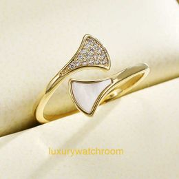 Women Bolgery Ring Jewellery Cats Eye Stone Fan-shaped for Womens Light Luxury and Small Crowd Open Finger