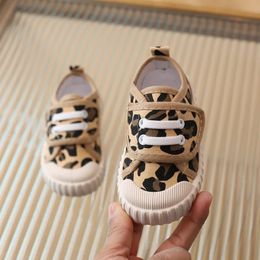 Children Canvas Shoes Fashion Classic Soft Comfortable Boys Sneakers Girls Casual Shoes Children Skate Shoes Leopard Pattern 240531