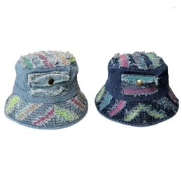 Berets Fisherman Hat Bucket For Girls Fashion Worn Out Casual Sports Gym Mountain Camping Outdoor Activity