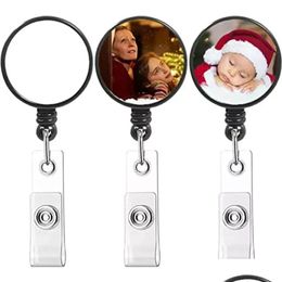 Party Favor Sublimation Badge Reel Retractable Medical Worker Work Card Clip Nurse Id Name Display Tag Staff Holder New Drop Delivery Dhzda