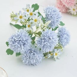 Decorative Flowers Maintenance-free Artificial Realistic Chrysanthemum Dandelion Centrepiece For Wedding Party Decor Table