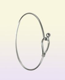 whole 12pcs lot stainless steel Silver Adjustable Bangle Bracelet Fashion Simple design thin wire cuff bangle jewelry findings1205185