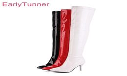 Brand Winter Glossy Black Red Women Thigh High Boots Sexy Lady Dance Pole Shoes ET72 Heel Plus Big Size 10 32 43 48 2111057996033