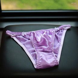 Women's Panties Glossy Ice Silk Tight Satin Lingerie Plus Size Underwear Sexy Medium Waist Briefs