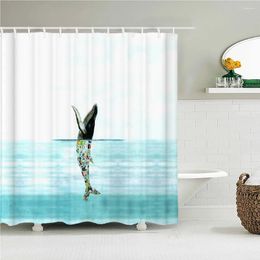 Shower Curtains Beautiful Ocean World Whale Cartoon Dream Curtain Waterproof Bathroom Decoration Home