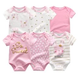 2021 Newest 6PCSlot Girl Clothe Roupa de bebes Boy Clothes Unicorn Baby Clothing Sets Rompers Newborn Cotton 012M 2103099649273