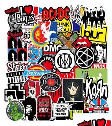 Car Stickers 100PcsLot Retro Band Rock Sticker Music Graffiti Jdm Stickers To Diy Guitar Motorcycle Laptop Lage Skateboard Car Sn2096598