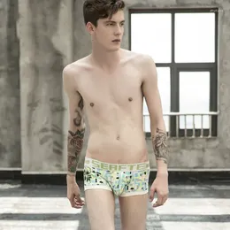 Underpants Summer Men Low Waist Cotton Super Beautiful Plaid Underwear Sexy Boxers Brand Soft Breathable Panties Man Boxeur Homme Underpant